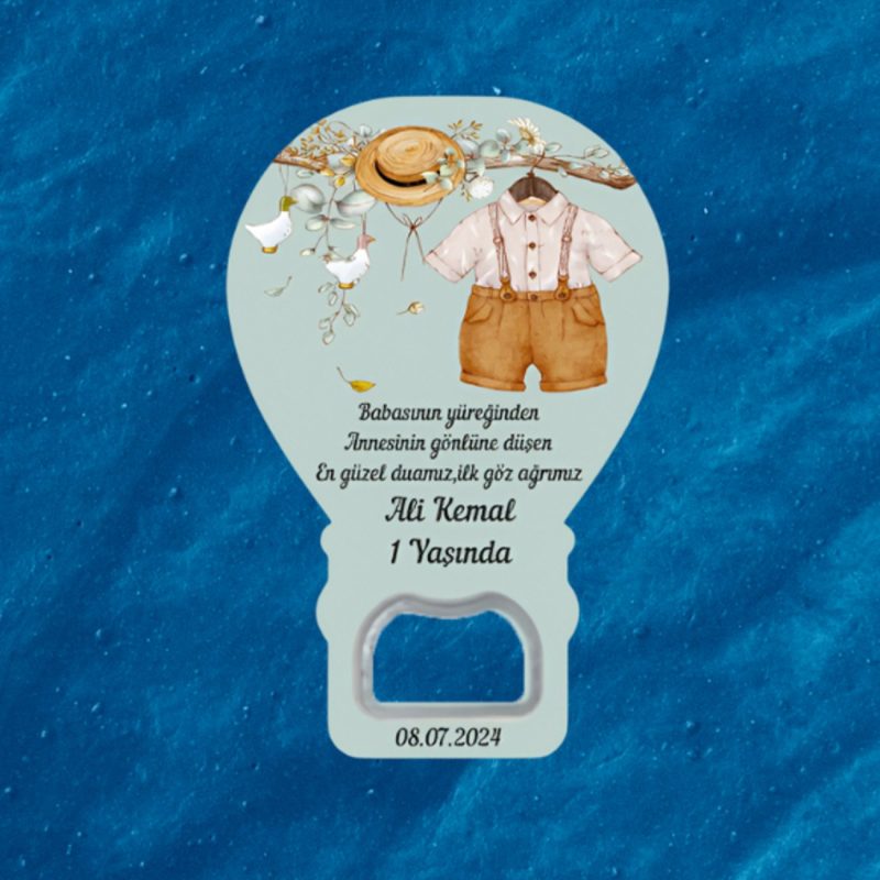 1 Yaşında Erkek Bebek Doğum Günü Organizasyon Baby Shower Hediyelik Magnet