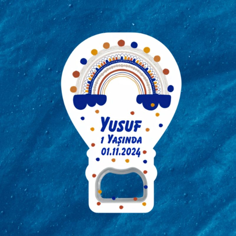 1 Yaşında İsimli Tarihli Hediyelik Açacak Magnet