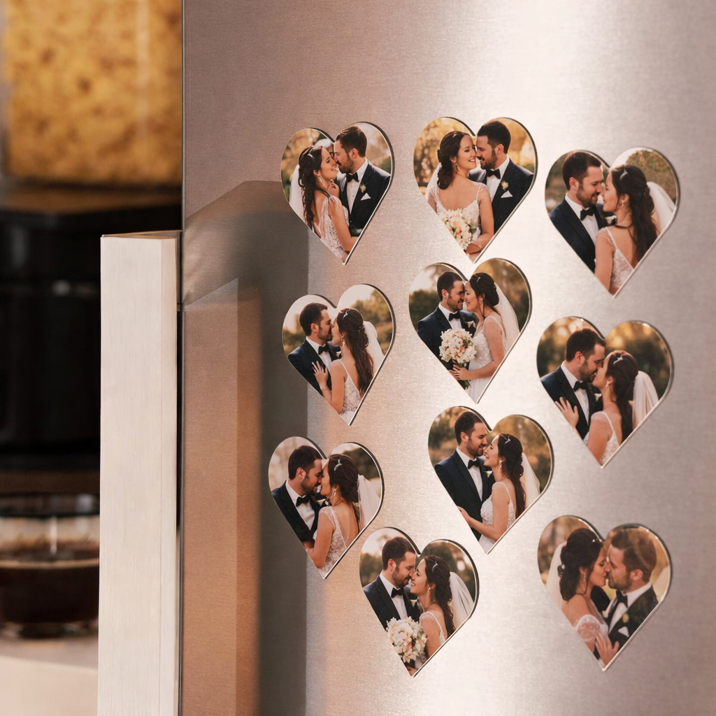 Fotoğraflı Kalp Magnet 27 Adet