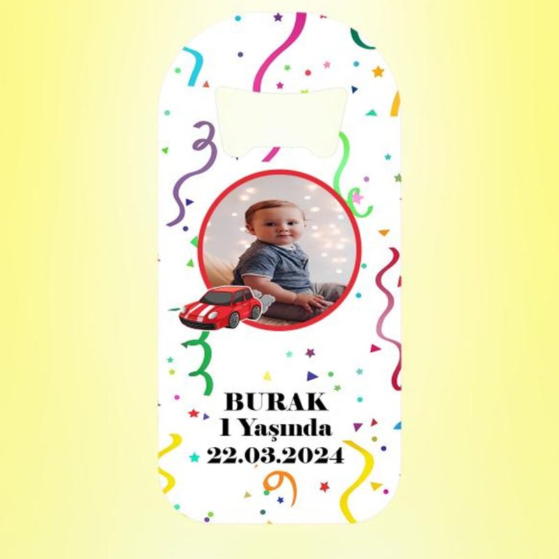 Arabalı Resimli Parti Magnet Açacak Kişiye Özel