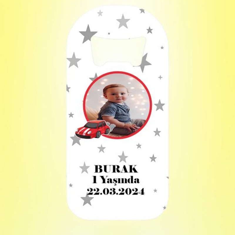Arabalı Resimli Yıldızlar Magnet Açacak Kişiye Özel