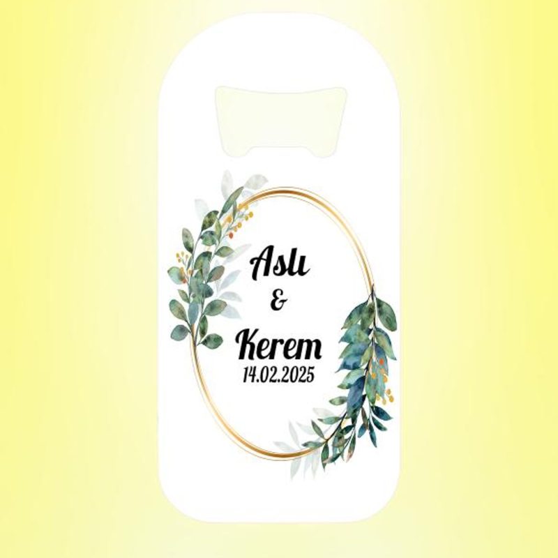 Düğün Nişan Nikah İsimli Magnet Açacak Kişiye Özel