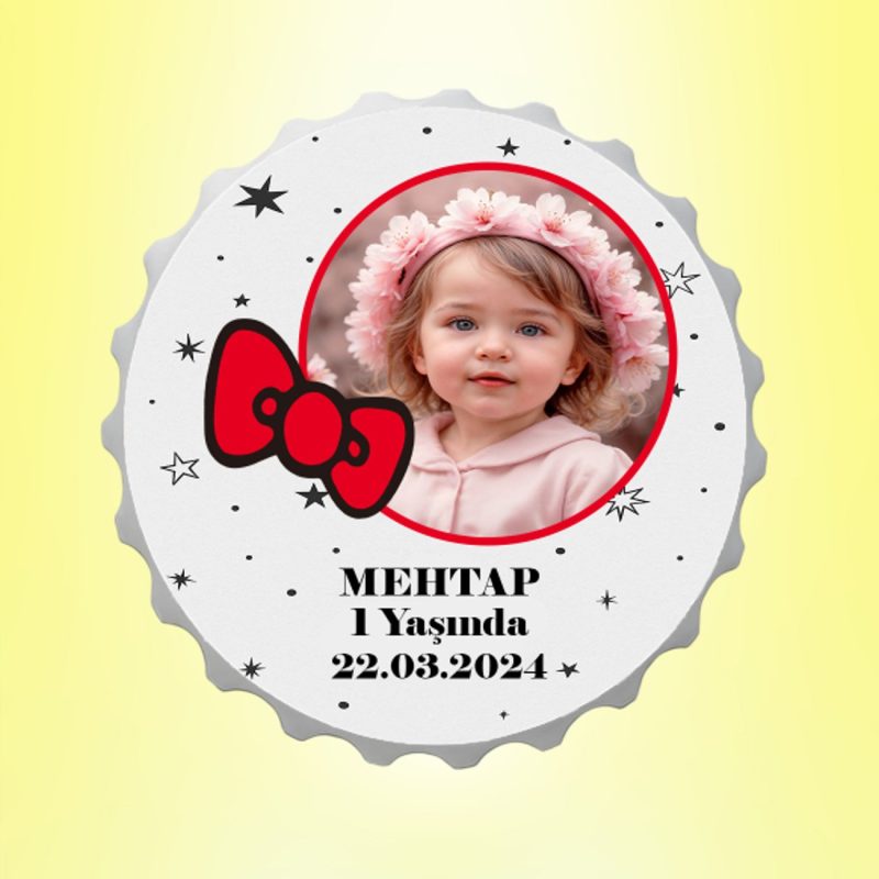 Fiyonklu Yaşında Resimli İsimli Yıldız Magnet Açacak Kişiye Özel