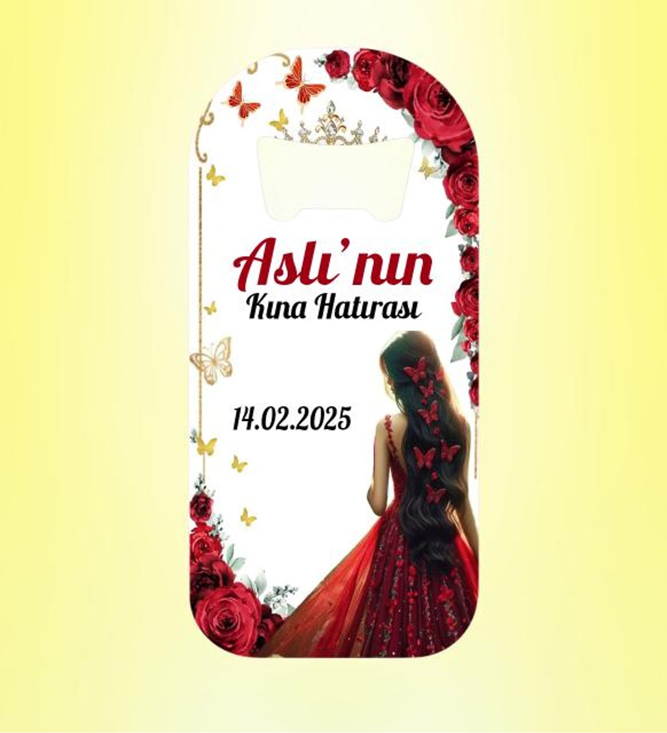 Kına Hatırası İsimli Magnet Açacak Kişiye Özel