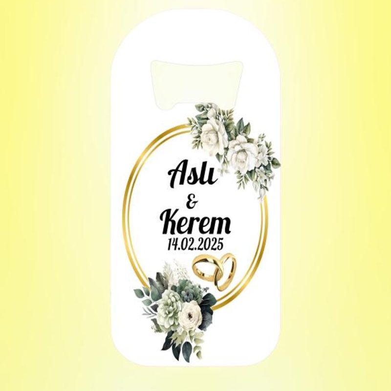 Magnet Açacak Düğün Nikah Nişan Hatırası Kişiye Özel
