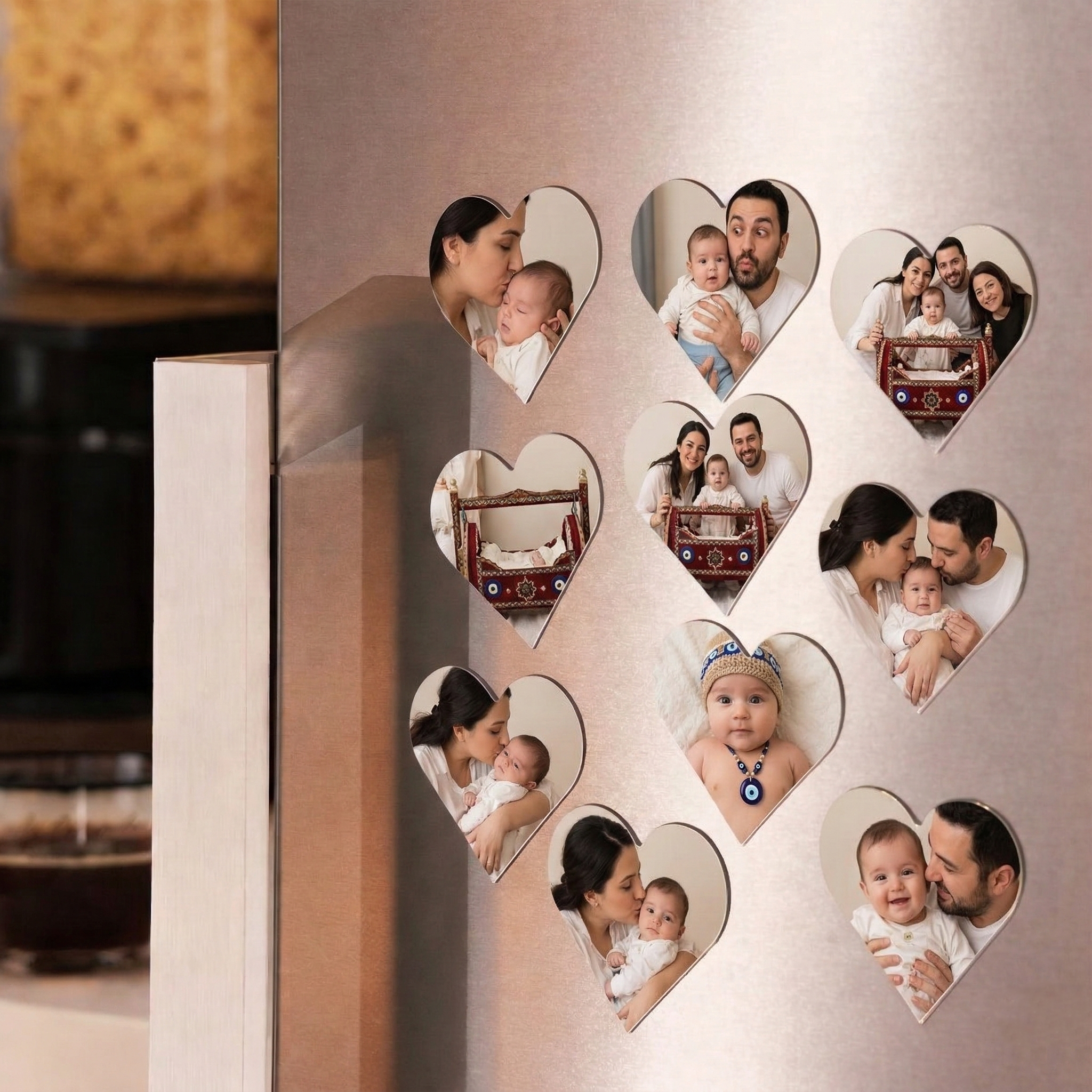 Fotoğraflı Kalp Magnet 18 Adet