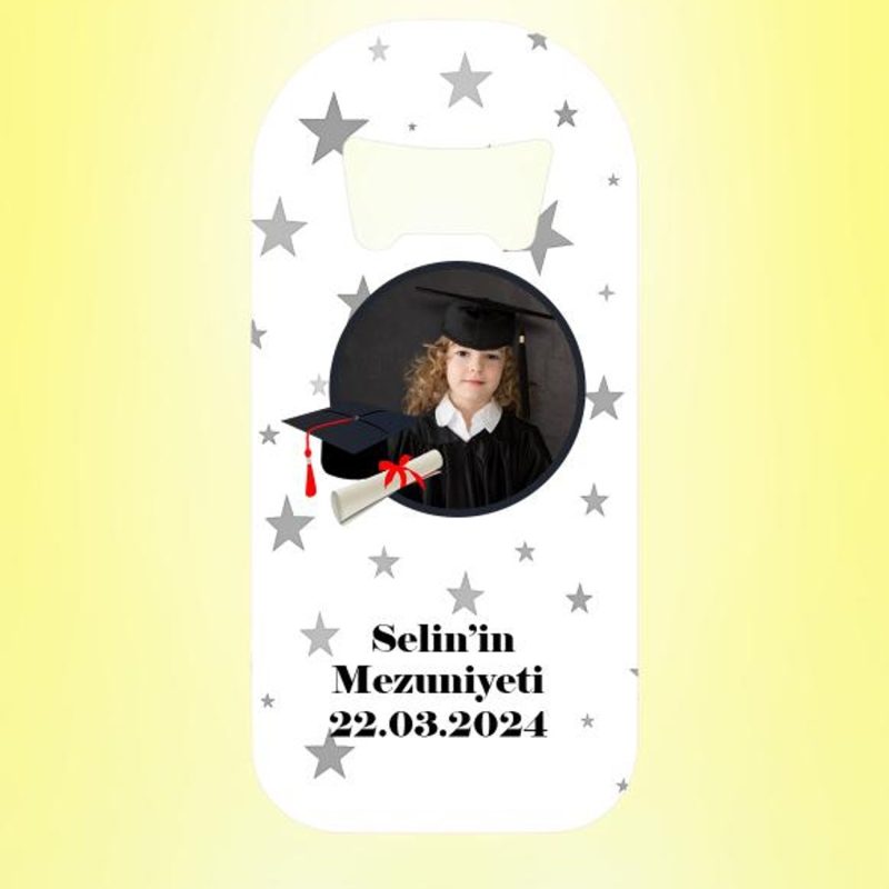 Mezuniyet Resimli Yıldızlar Magnet Açacak Kişiye Özel