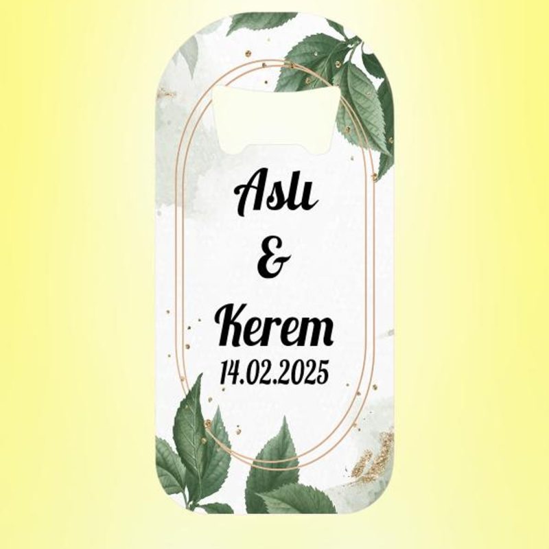 Nikah Düğün Nişan İsimli Magnet Açacak Kişiye Özel