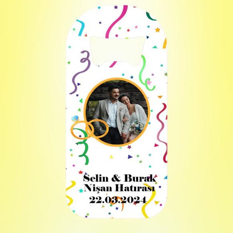 Nişan Hatırası Resimli Parti Magnet Açacak Kişiye Özel