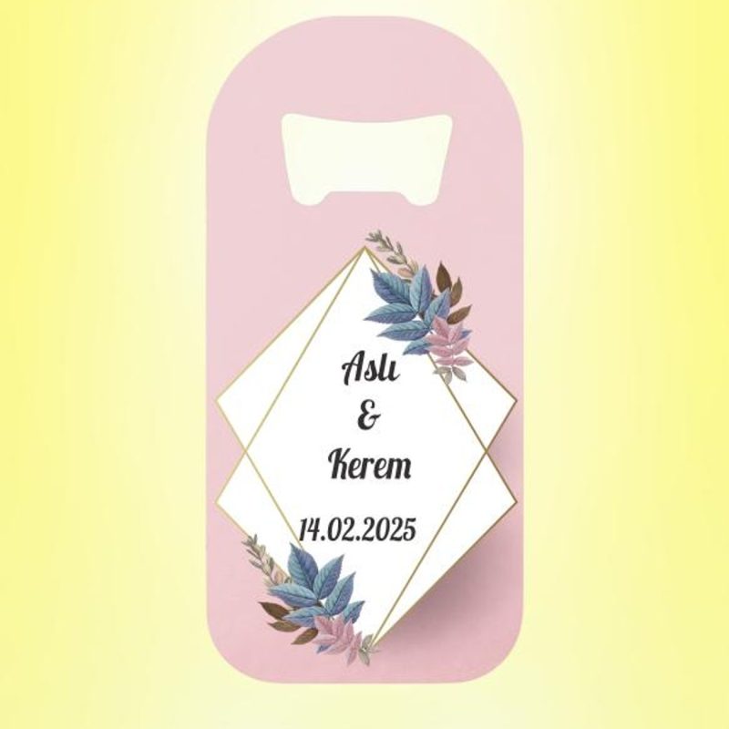 Nişan Nikah Düğün İsimli Magnet Açacak Kişiye Özel