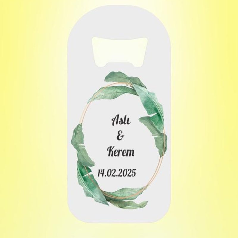 Nişan Nikah Düğün İsimli Tarihli Magnet Açacak Kişiye Özel