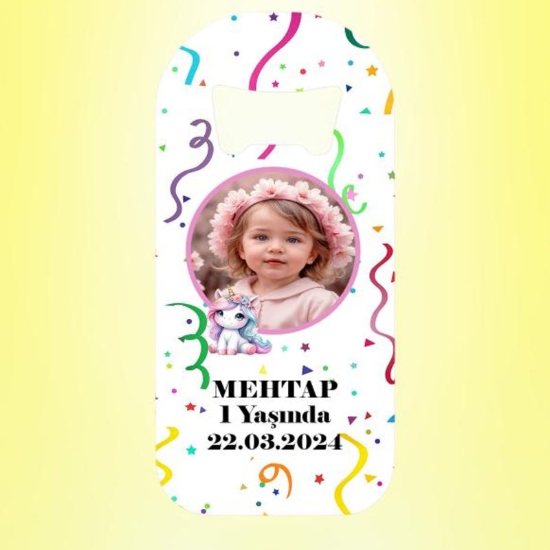 Resimli İsimli Pony Parti Magnet Açacak Kişiye Özel