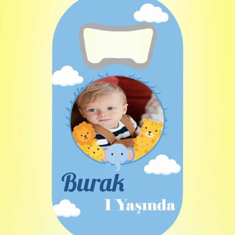 Resimli İsimli Sevimli Hayvanlar Magnet Açacak Kişiye Özel