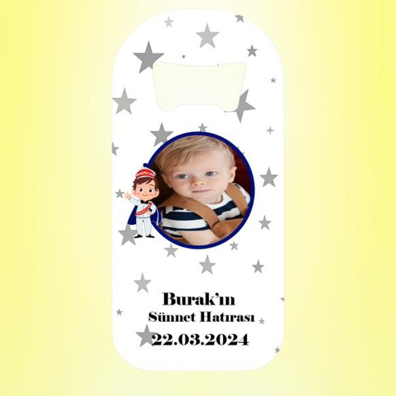 Sünnet Hatırası Resimli Yıldızlar Magnet Açacak Kişiye Özel