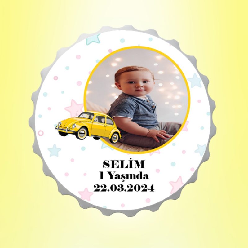 Vosvos Resimli İsimli Gökyüzü Kapak Magnet Açacak Kişiye Özel