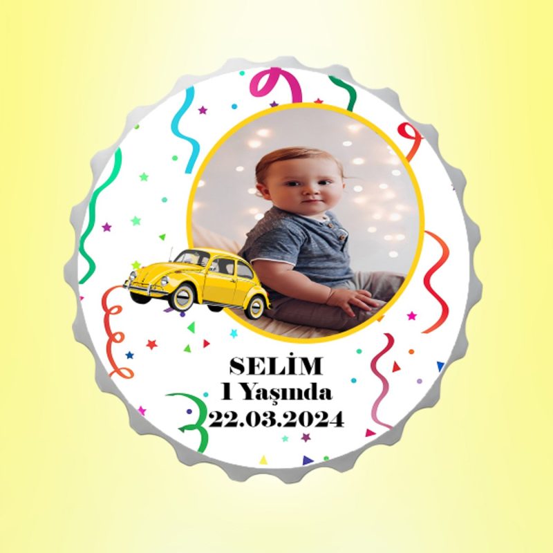 Vosvos Resimli İsimli Parti Magnet Kapak Açacak Kişiye Özel