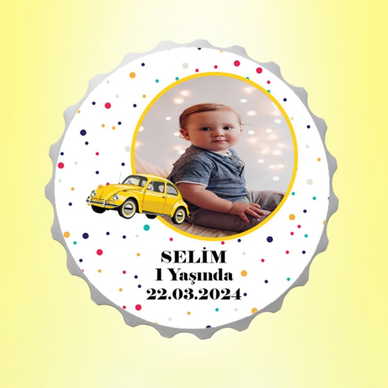 Vosvos Resimli İsimli Puantiyeli Kapak Magnet Açacak Kişiye Özel