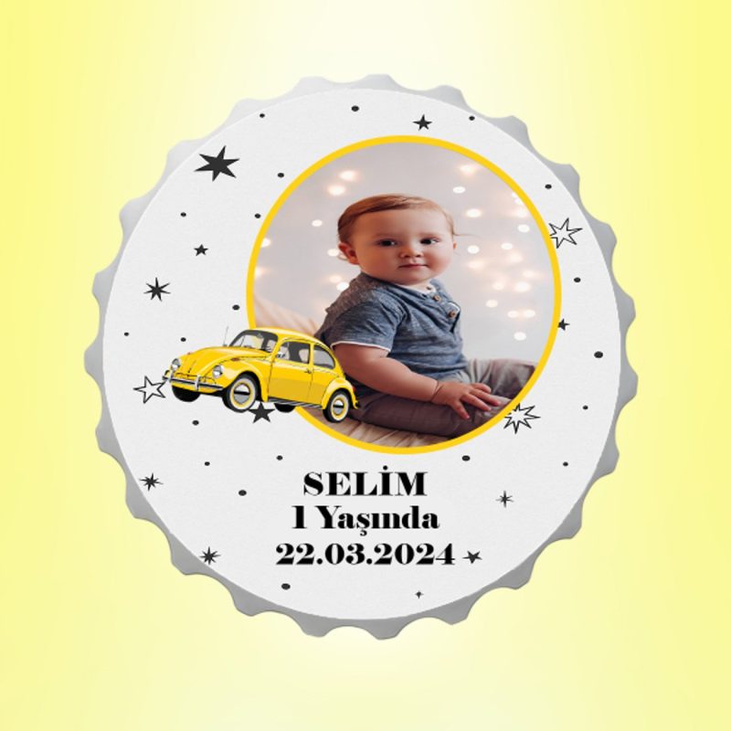 Vosvos Resimli İsimli Yıldız Kapak Magnet Açacak Kişiye Özel