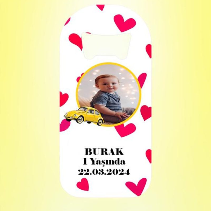 Vosvos Resimli Kalp Desenli Magnet Açacak Kişiye Özel